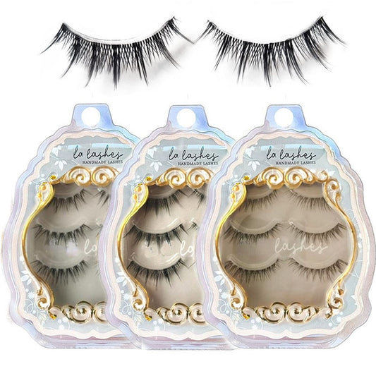 3Pairs Half Eey Lashes 3D Natural Lashes Natural False Eyelashes Wispy Fluffy Eyelash Extension