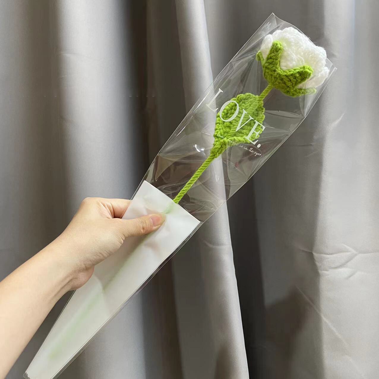 knitting Rose Flower Daisy Bouquet Sunflower Hand-Knitted Fake Flower knit flower Home Creative Decorate Gift