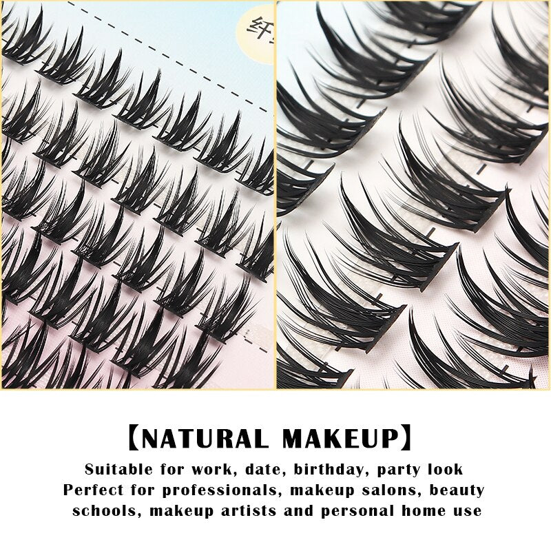Manga Lashes 3-rows Anime Lashes Natural False Eyelashes Eyelash Extension Soft Fake Eyelashes Lash Clusters Eyelashes