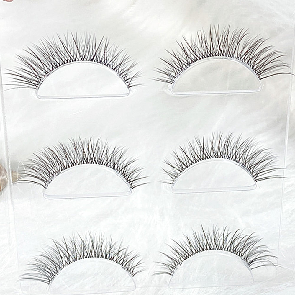 Transparent Terrier 3 Pairs 3D Mink EyeLashes False Lashes Thick EyeLash Lashes Natural Soft Fake EyeLashes
