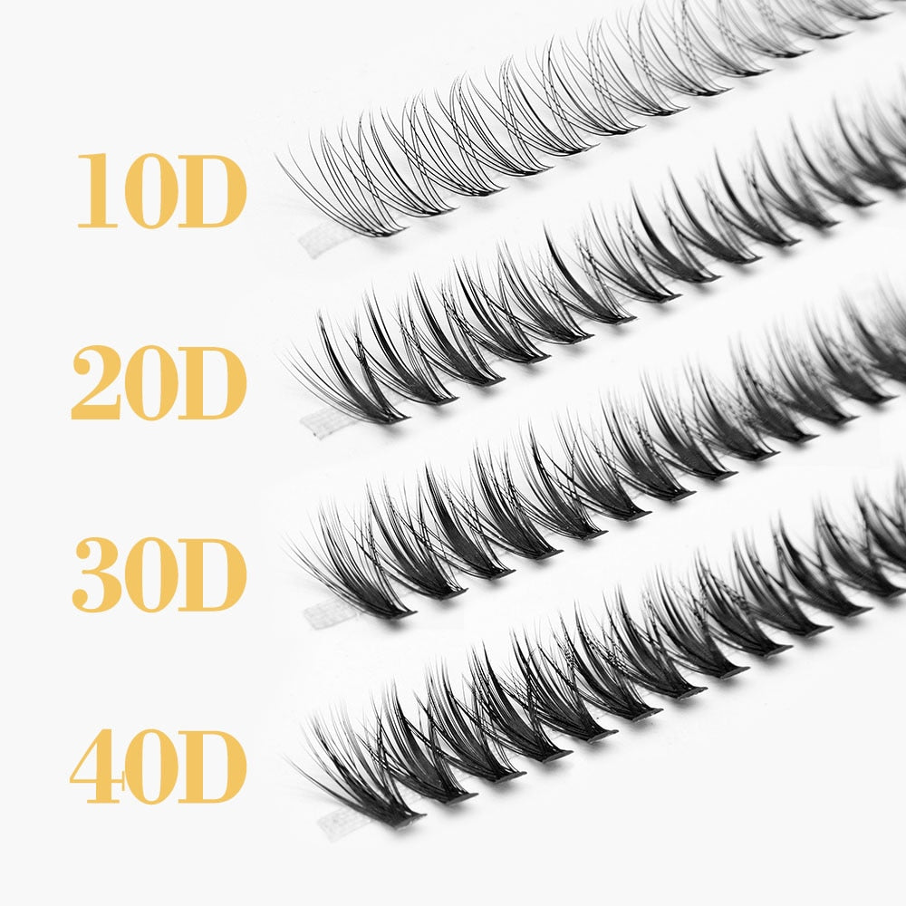Fluffy 40D Eyelash Extension Mega Thick Natural Long Volume Effect Faux Lahses Bunche Individual