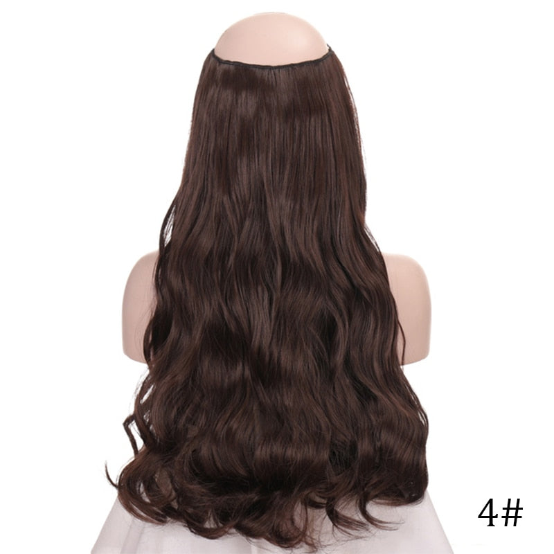 Invisible Wire No Clip One Piece Hair Extensions Secret Fish Line Hair Pieces Wave Straight Synthetic Fake 24 inch