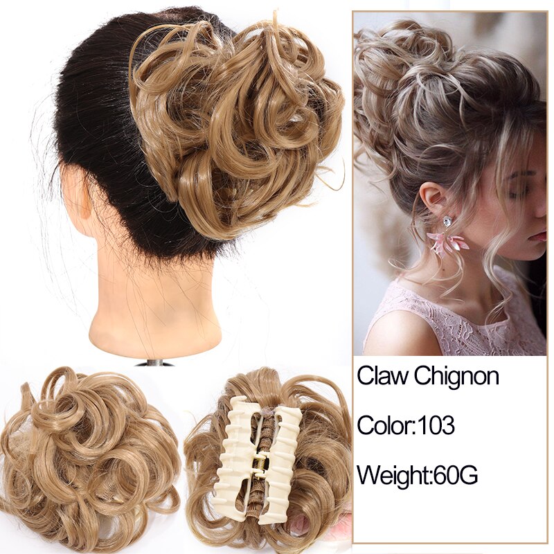 Synthetic Messy Chignon Scrunchies Natural Curly Hair Bun Pieces Fake False Hairpieces For Women Ponytail Extensions