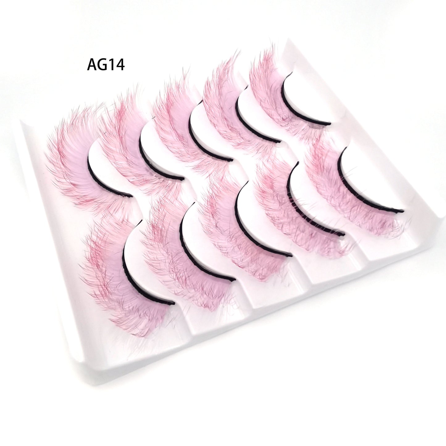 5 pairs 3D Mink Eyelashes Colorful 100% Mink Lashes Gradient Pink Blue Red White False Eyelashes Fluffy Soft Cilias