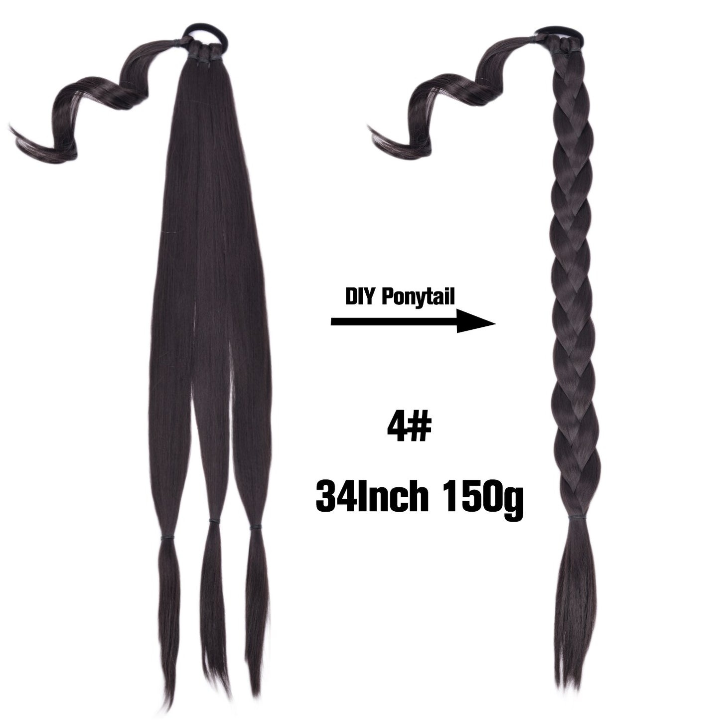 Synthetic Heat Resistant Braided Fishtail Fishbone Drawstring Ponytail Hairpiece Blonde Hair Extensions For Woman