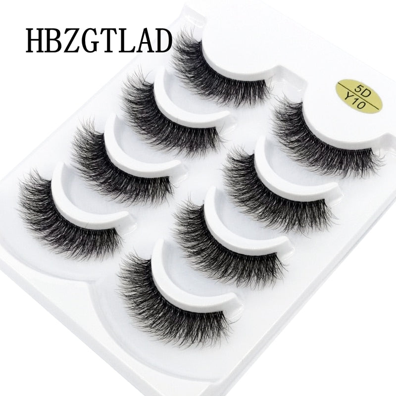 4 pairs 3D mink lashes natural long invisible thin band fake lashes curl transparent soft eyelashes