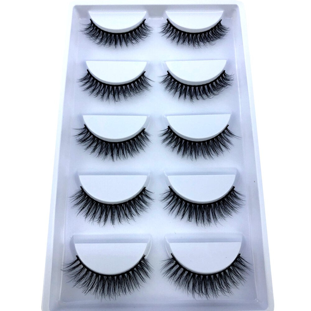 5 pairs natural fluffy 3D mink false eyelashes fake lashes Mink Lashes extension eye lashes short eyelashes