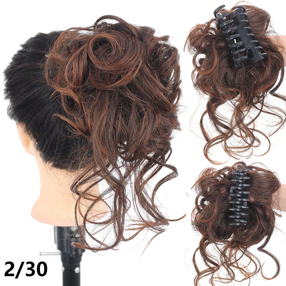 Synthetic Claw Chignon Clip in Hair Bun Messy Curly Hair Hairpieces Natural Wavy Curly Combs add Hair Volume for Women