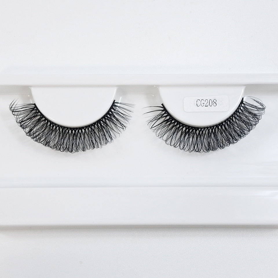 Classic Hybrid Volume Lashes Wispy D Curl Short Russian Strip Lashes False Eyelashes