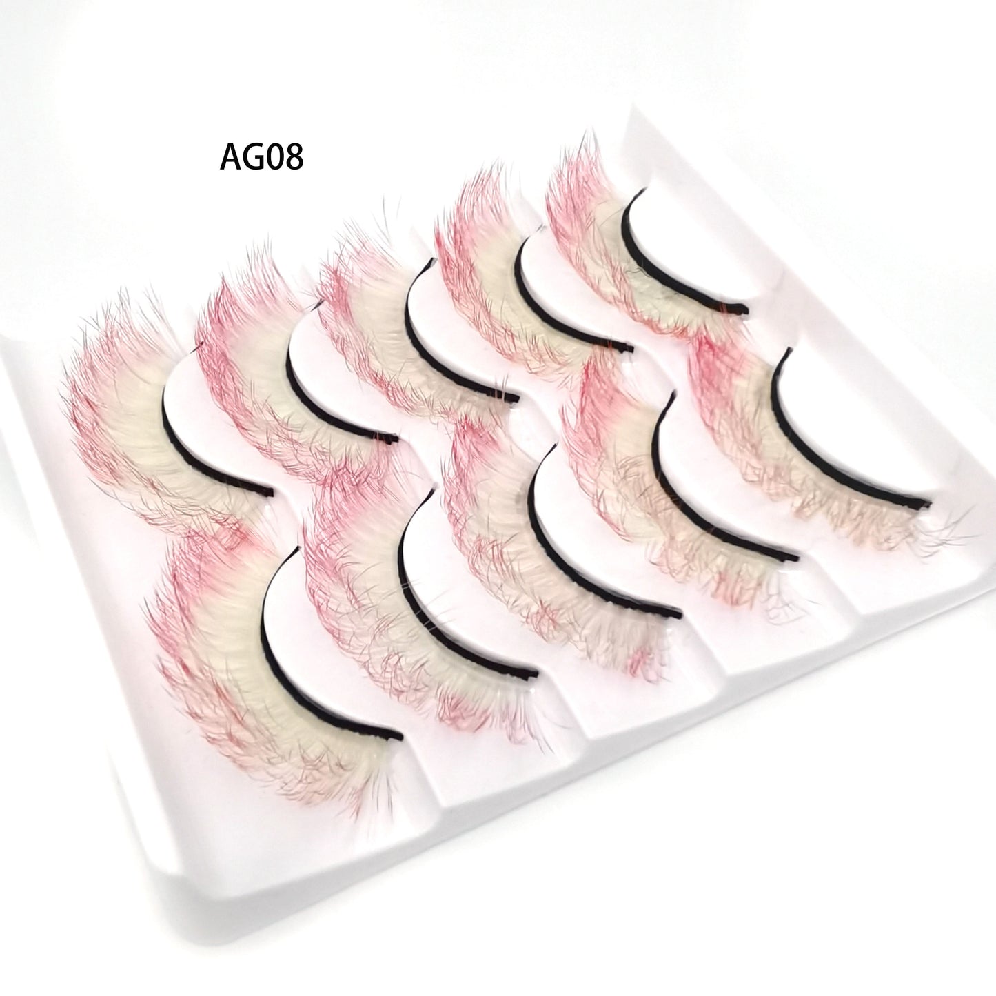 5 pairs 3D Mink Eyelashes Colorful 100% Mink Lashes Gradient Pink Blue Red White False Eyelashes Fluffy Soft Cilias