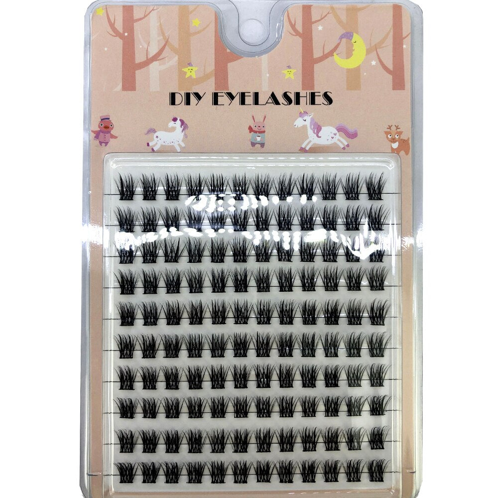 Diy Grafting 3D Fluffy Single Cluster False Lashes Dramatic Volume Fans Individual Eyelash Segmented Lashes Natural Faux Lashes