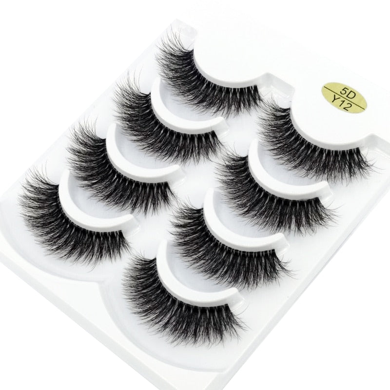 4 pairs 3D mink lashes natural long invisible thin band fake lashes curl transparent soft eyelashes