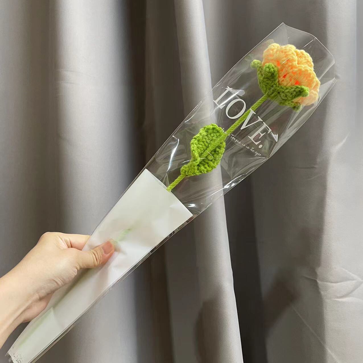 knitting Rose Flower Daisy Bouquet Sunflower Hand-Knitted Fake Flower knit flower Home Creative Decorate Gift