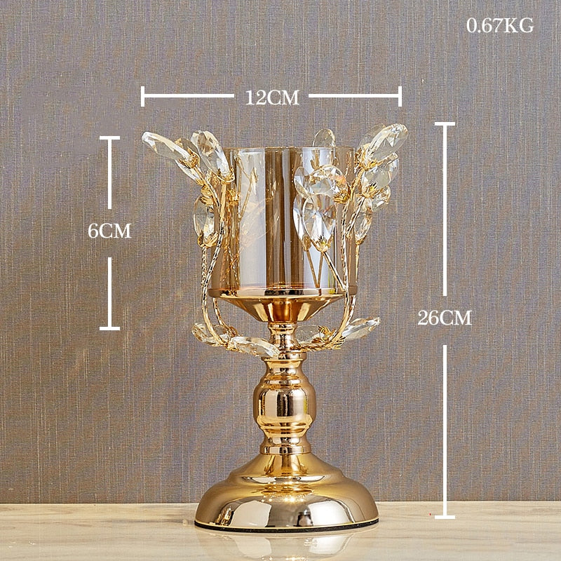 Golden Candle Holder Metal Candlestick Festival Wedding Dining Table Accessory  Home Decor
