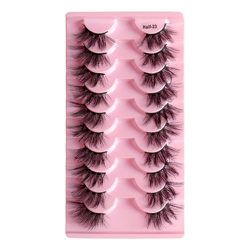 10pairs Half/full eye Mink Eyelashes Clear Band Eyelashes Crisscross Transparent Band False Eyelashes Dramatic Lashes Upper Lash