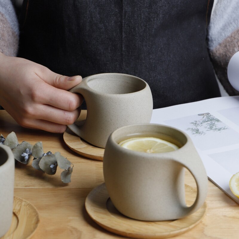 Retro Ceramic Mug Stoneware Coffee Cup Milk Cup Home Japanese TeaCup Drinking Mug breakfast cup
