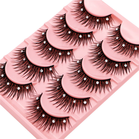 5 pairs eyelash color Bushy five drill of fake eyelashes false lashes eyelash