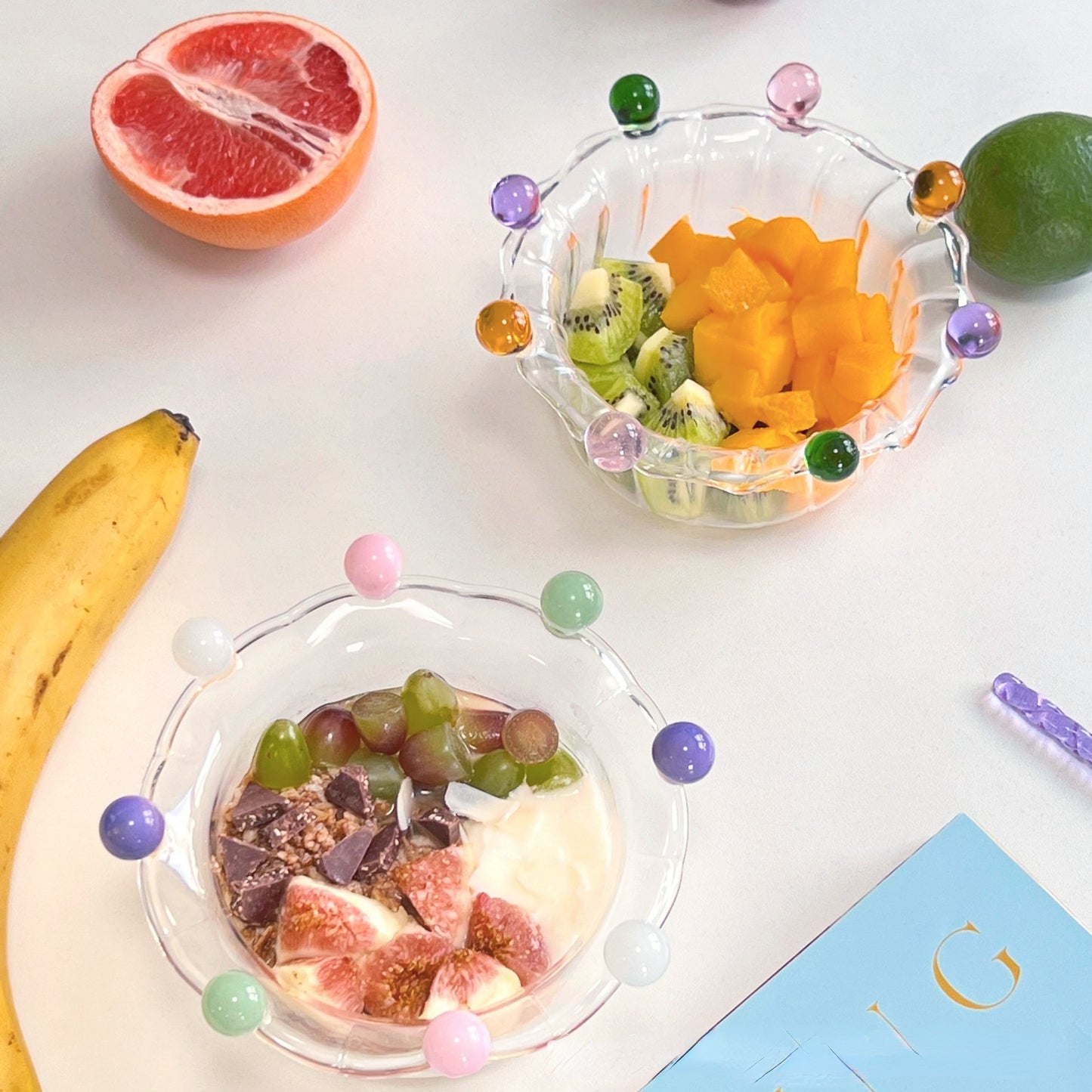 Crown Salad Bowl Cute Fruit Glass Bowl Snack Candy Cake Bowl Ice Cream Cup Home Decor