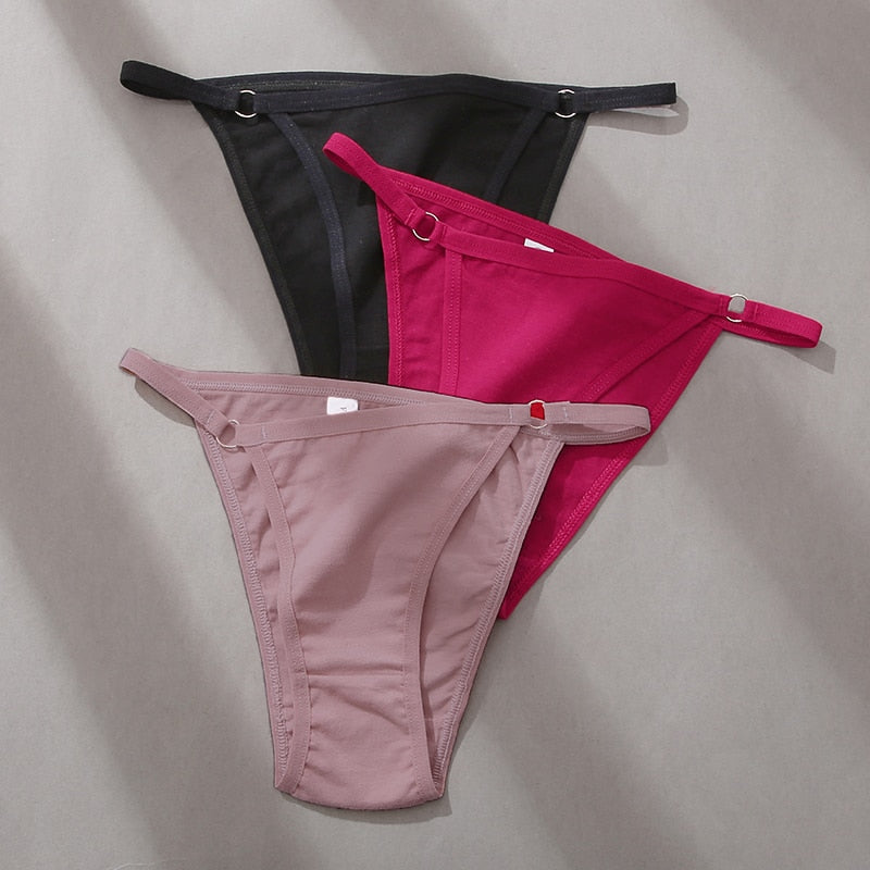 3Pcs/set Women Cotton Panties Low Waist Bikini Briefs M-2XL Ladies Underwear Female Soft Solid Underpants Lingerie