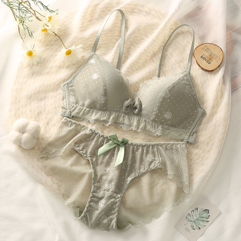 Sexy Bra Briefs Push Up Lace Bra For Women Cotton Top A B Cup Lace Brassiere Sets Wireless Bralette Underwear Bra And Panties