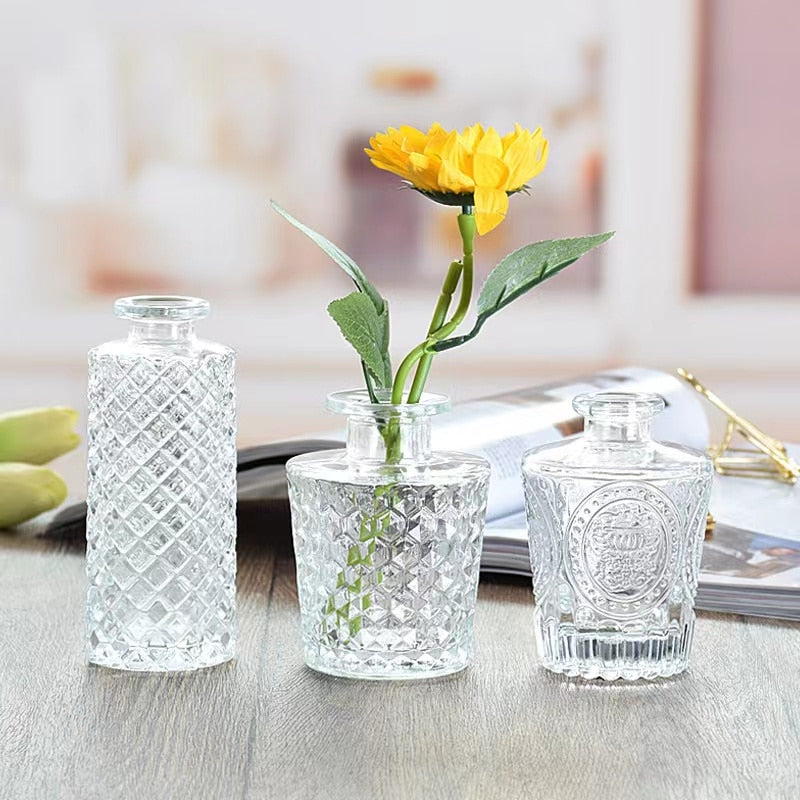 Simple Transparent Glass Small Vase Nordic Decoration Living Room Flower Home