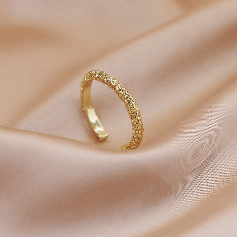 Luxury Gold Color Pearl Zircon Rings Vintage Sexy Open Joint Elegant