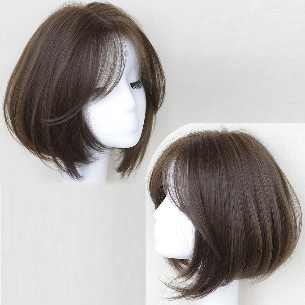 Short Straight Wigs for Women Synthetic Hair Wig With Bangs Heat Resistant Party Daily Lolita Cosplay Natural Hair