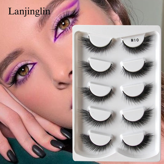 False Eyelashes 3/5pairs Cat Eyes lash Natural Long Full Strip Lashes Handmade Wispy 3d Mink Faux Cils Extension
