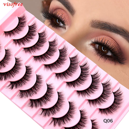 3/10 Pair Eyelashes 3D Faux Mink Lashes Wispy Natural Long False Eyelashes Wholesale Mink Lashes Reusable LasheS