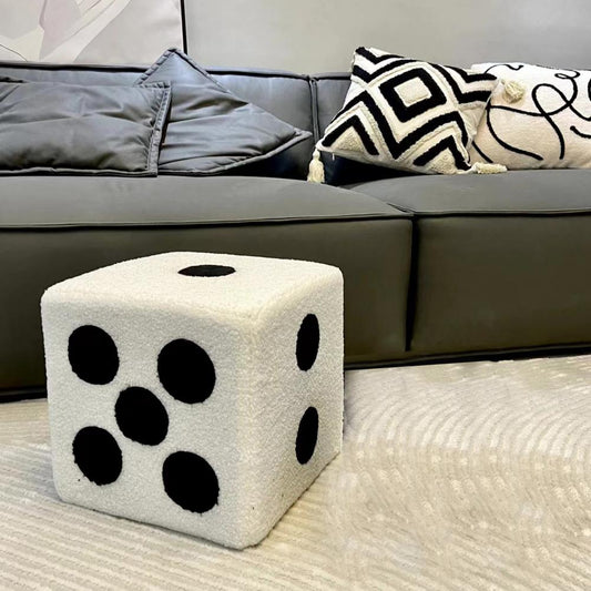 Mobile Furniture Change Shoe Stool Cubic Imitation Lamb Wool Funny Shoes Stool Bedroom Decorative Dices Stool for Living Room