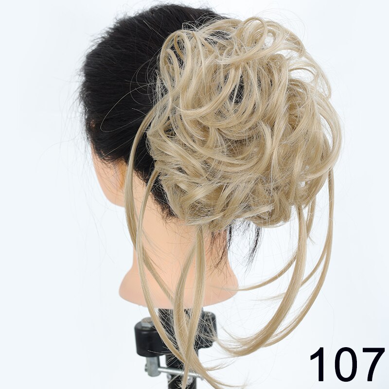 Synthetic Messy Chignon Scrunchies Natural Curly Hair Bun Pieces Fake False Hairpieces For Women Ponytail Extensions
