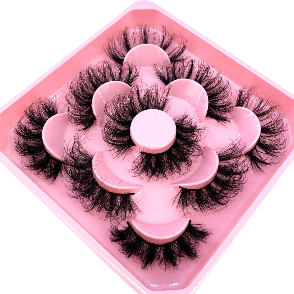 5 Pairs 3D Mink Lashes Natural Mink False Eyelashes Dramatic Volume Fake Eyelash Extension Faux Cils