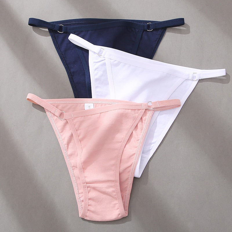 3Pcs/set Women Cotton Panties Low Waist Bikini Briefs M-2XL Ladies Underwear Female Soft Solid Underpants Lingerie