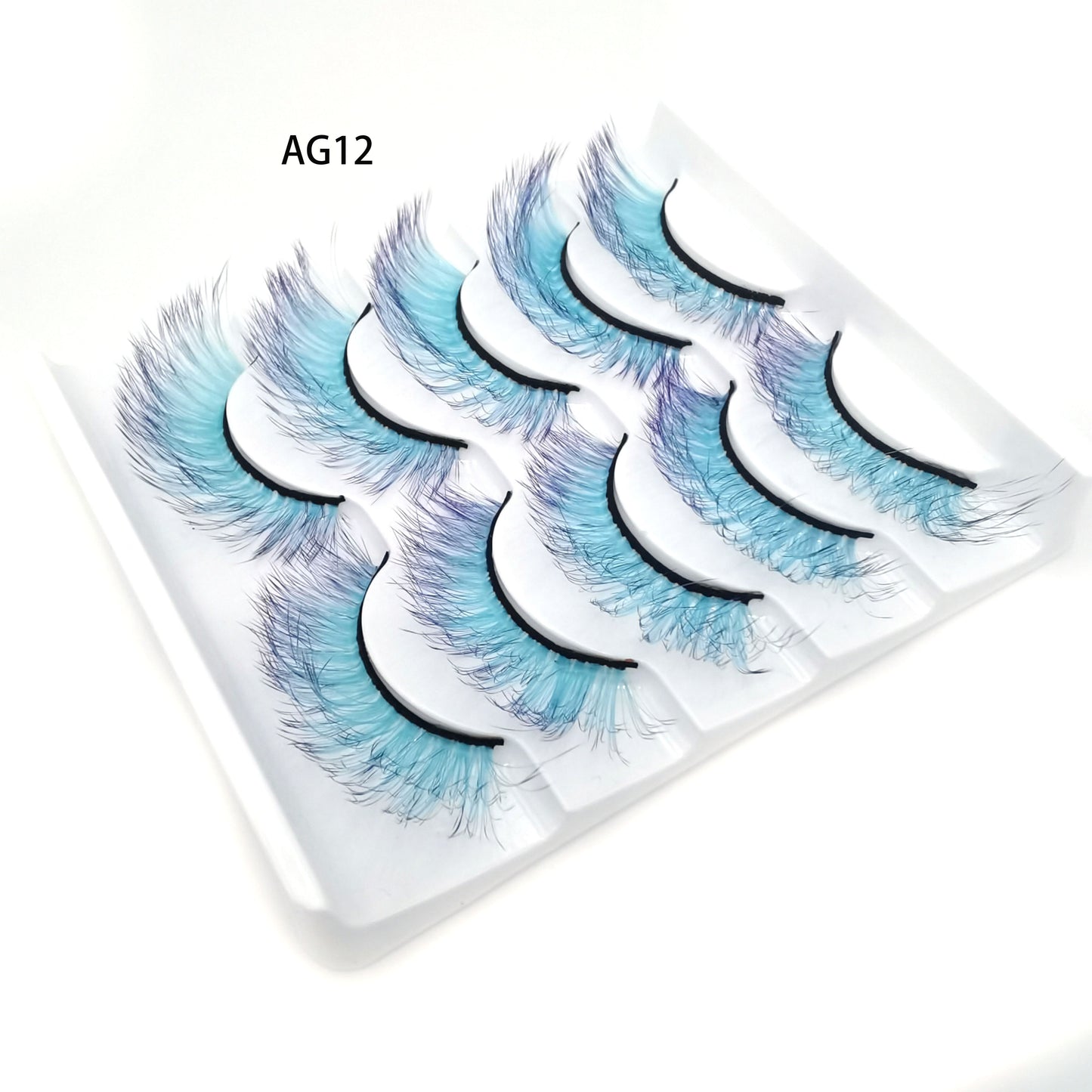 5 pairs 3D Mink Eyelashes Colorful 100% Mink Lashes Gradient Pink Blue Red White False Eyelashes Fluffy Soft Cilias