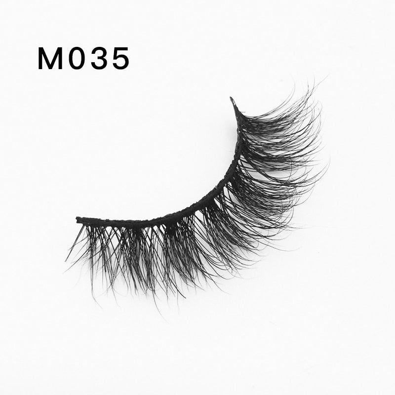 Handmade Mink Eyelashes 3D Curl Winged Natural Realistic Messy End Eye Elongated Thick False Eyelashes Soft Fake Eyelashes