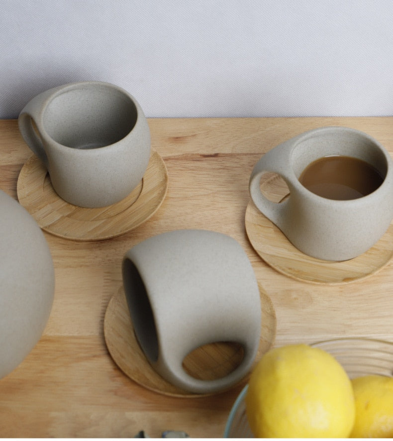 Retro Ceramic Mug Stoneware Coffee Cup Milk Cup Home Japanese TeaCup Drinking Mug breakfast cup