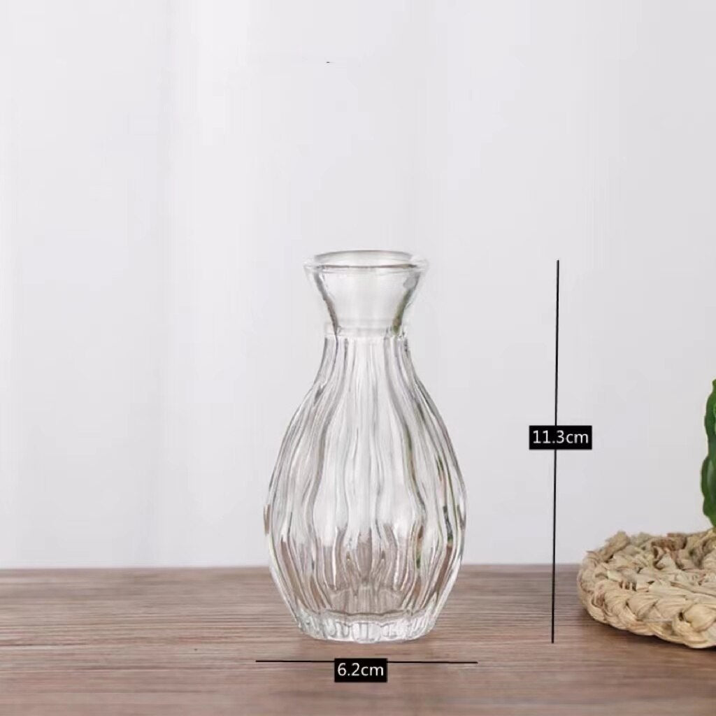 Simple Transparent Glass Small Vase Nordic Decoration Living Room Flower Home