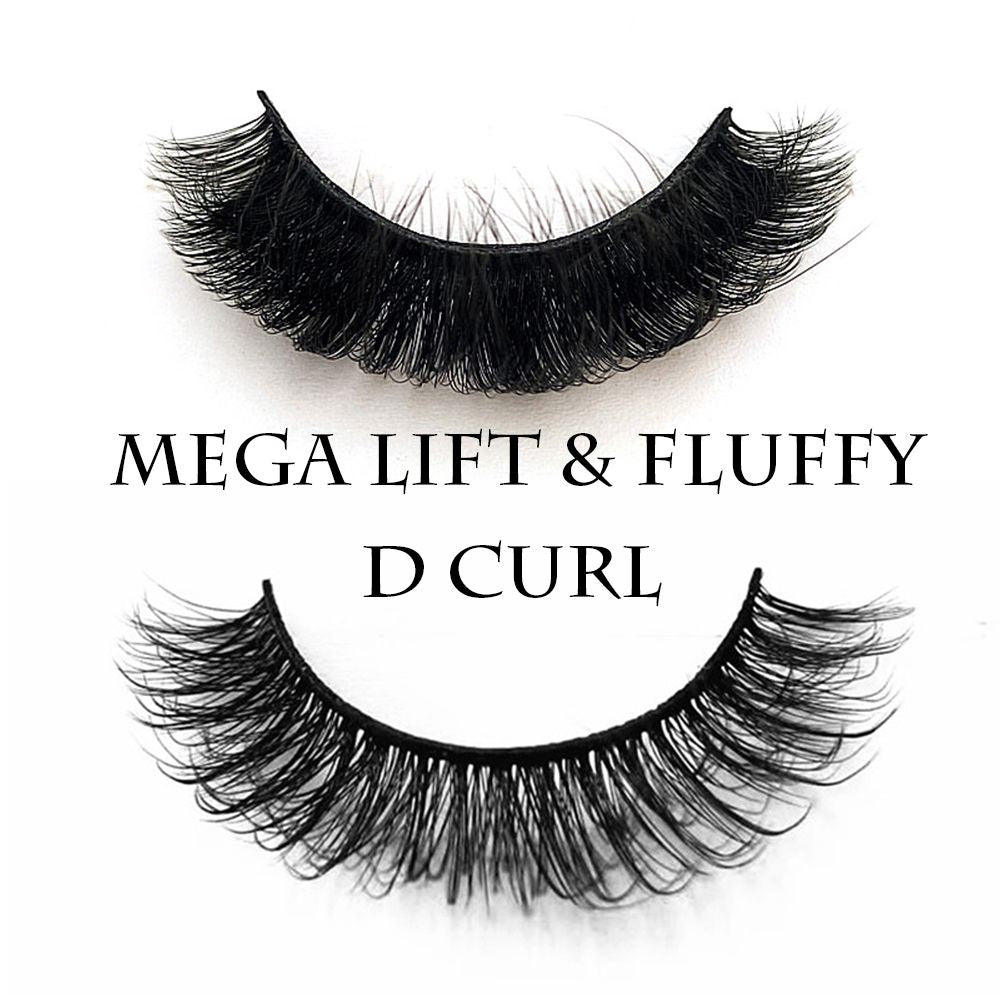 10 Pairs 6D Faux Mink Russian Strip Lashes D Curl Lash Extension 15-25mm Natural Soft Fluffy Eyelashes Reusable