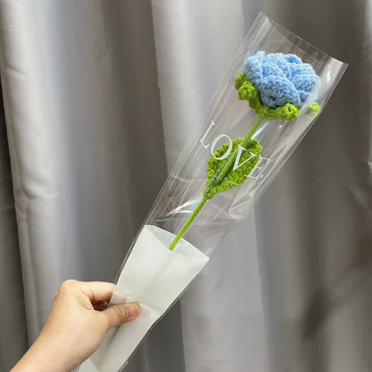 knitting Rose Flower Daisy Bouquet Sunflower Hand-Knitted Fake Flower knit flower Home Creative Decorate Gift