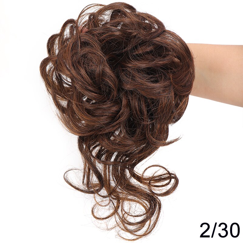 Synthetic Messy Chignon Scrunchies Natural Curly Hair Bun Pieces Fake False Hairpieces For Women Ponytail Extensions