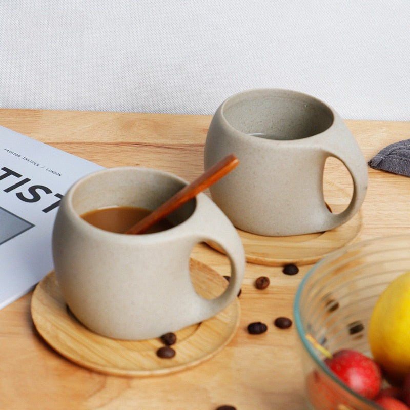 Retro Ceramic Mug Stoneware Coffee Cup Milk Cup Home Japanese TeaCup Drinking Mug breakfast cup