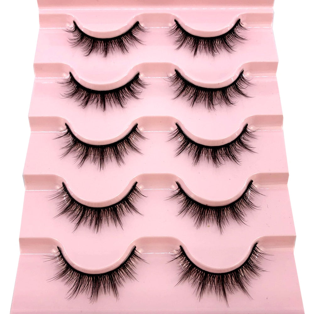 5 pairs natural fluffy 3D mink false eyelashes fake lashes Mink Lashes extension eye lashes short eyelashes