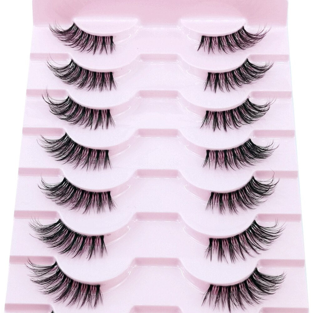 10Pairs Transparent Band Lashes Natural Long 3D Faux Mink False Eyelashes Handmade Fluffy Volume Eye Lash Cilios