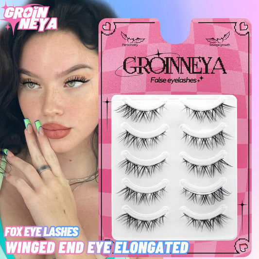 Cat Eye Lashes Natural long Faux Mink Eyelashes Winged End Eye Elongated Eyelashes Fake Lashes Eyelash Extension