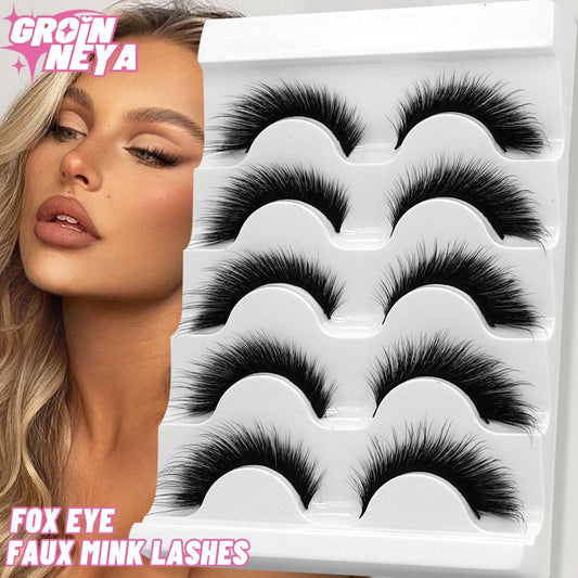 Cat Eye Lashes Faux Mink Eyelashes Natural long Full Strip Lashes Winged End Eye Elongated Fake Lashes Soft Eyelashes