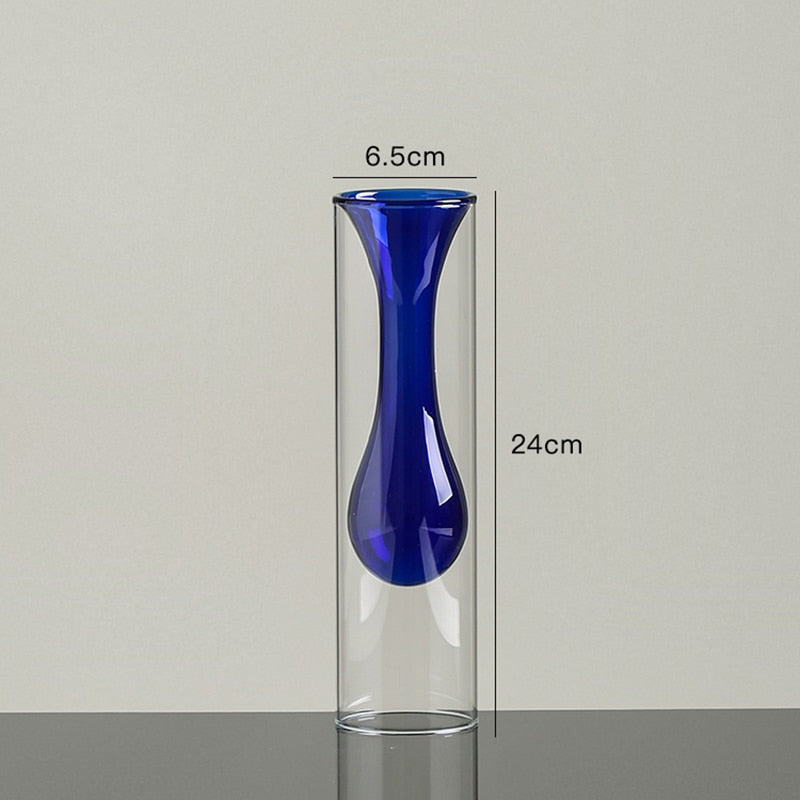 Nordic Home Decor Glass Vase Living Room Decoration Flower Vase Transparent Home Decorations Decorative Glasses Gifts
