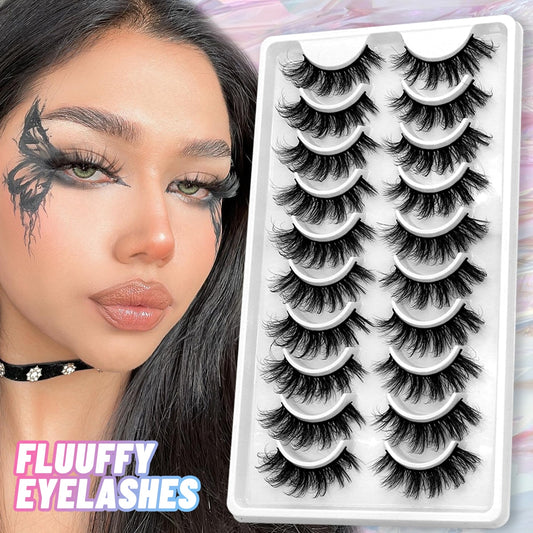 Eyelashes 5/7/10 pairs  False Eyelashes Mink Lashes Faux Mink Fluffy Lash Soft Full Thick Wispy Eye Mink Lashes
