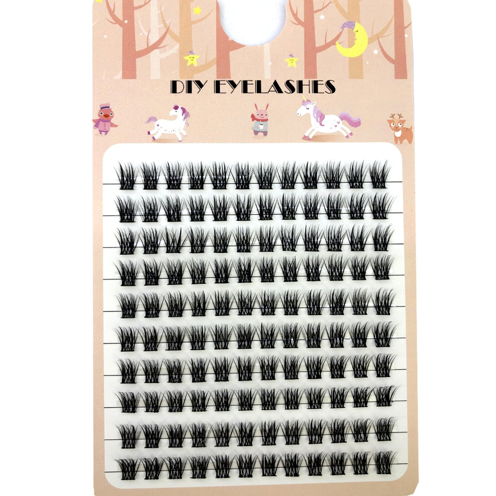 Diy Grafting 3D Fluffy Single Cluster False Lashes Dramatic Volume Fans Individual Eyelash Segmented Lashes Natural Faux Lashes