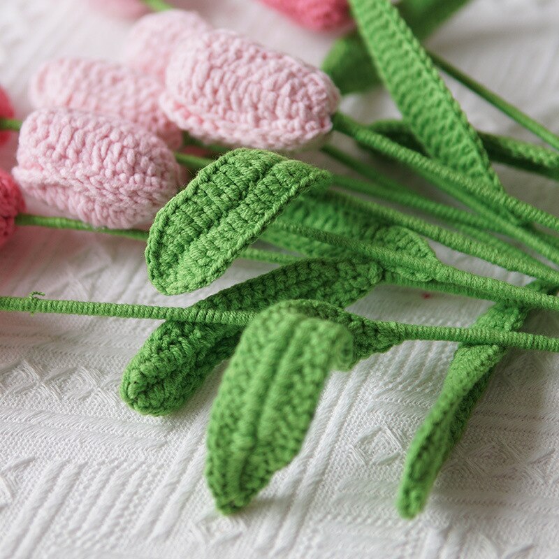 knitting Rose Flower Daisy Bouquet Sunflower Hand-Knitted Fake Flower knit flower Home Creative Decorate Gift