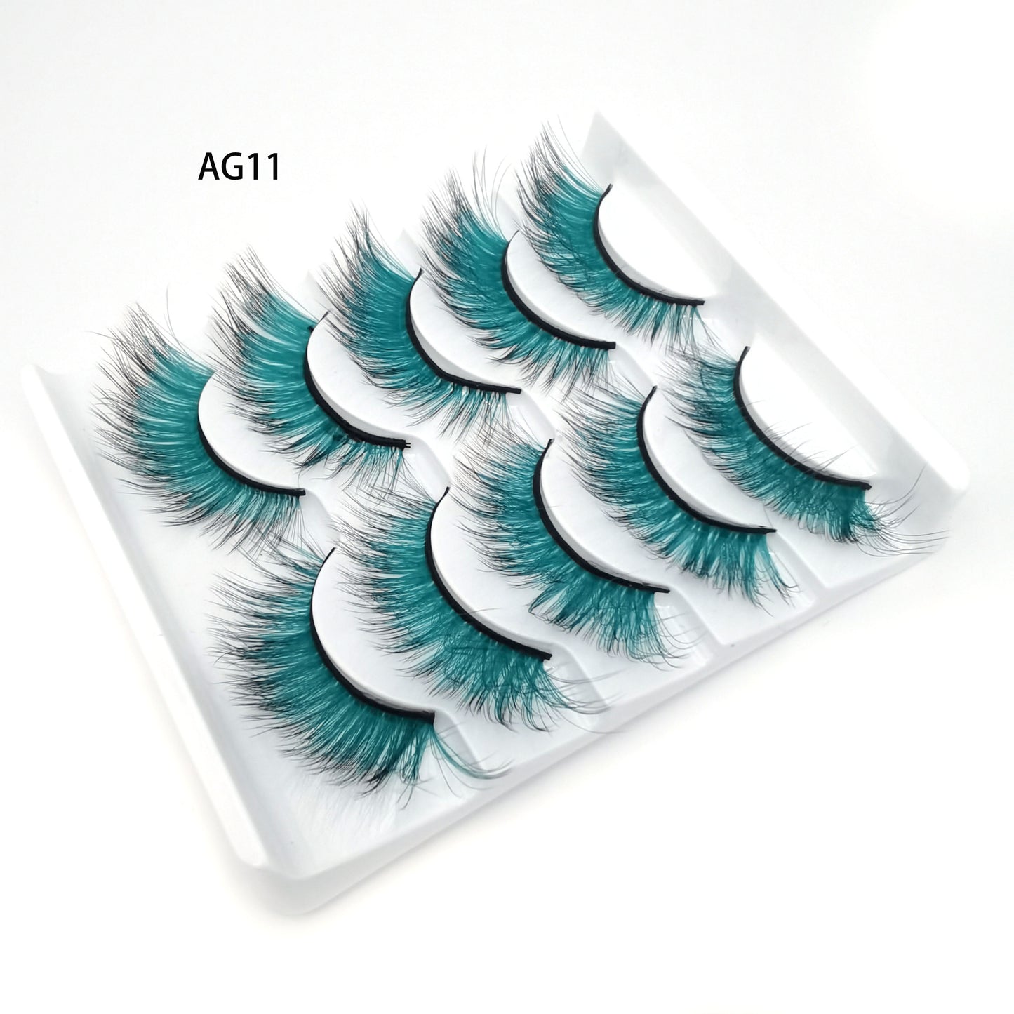 5 pairs 3D Mink Eyelashes Colorful 100% Mink Lashes Gradient Pink Blue Red White False Eyelashes Fluffy Soft Cilias